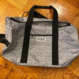 Grey duffel bag